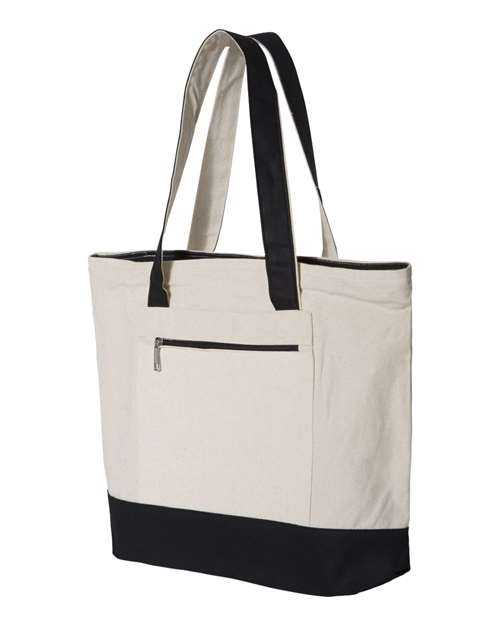 Q-Tees Q1300 19L Zippered Tote - Natural Black - HIT a Double