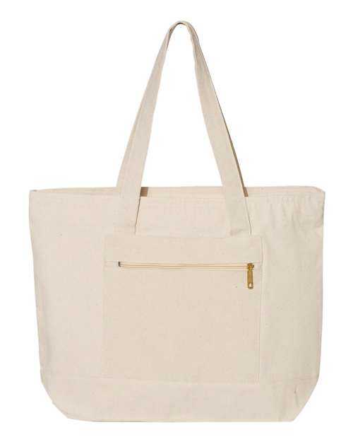 Q-Tees Q1300 19L Zippered Tote - Natural Natural - HIT a Double