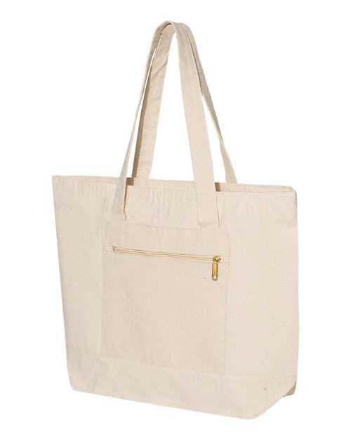 Q-Tees Q1300 19L Zippered Tote - Natural Natural - HIT a Double