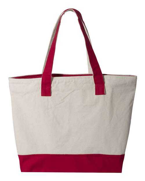 Q-Tees Q1300 19L Zippered Tote - Natural Red - HIT a Double