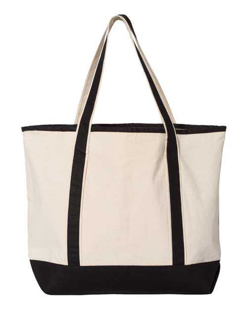 Q-Tees Q1500 34.6L Large Canvas Deluxe Tote - Natural Black - HIT a Double