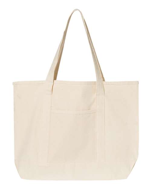 Q-Tees Q1500 34.6L Large Canvas Deluxe Tote - Natural Natural - HIT a Double