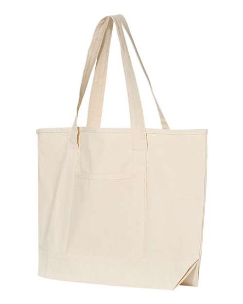 Q-Tees Q1500 34.6L Large Canvas Deluxe Tote - Natural Natural - HIT a Double