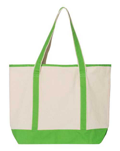 Q-Tees Q1500 34.6L Large Canvas Deluxe Tote - Natural Lime - HIT a Double