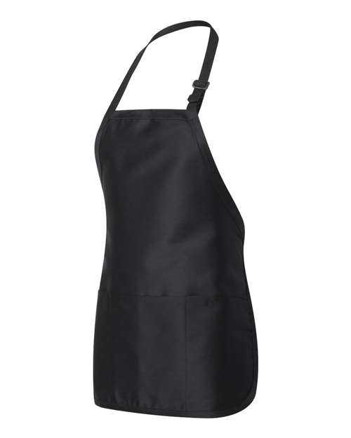 Q-Tees Q4250 Full-Length Apron with Pouch Pocket - Black - HIT a Double