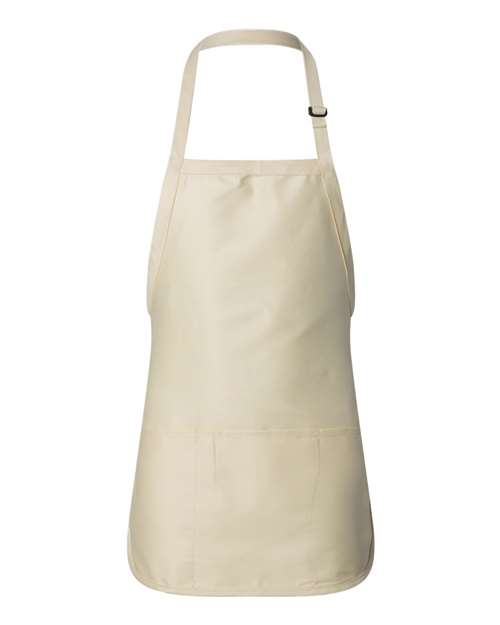 Q-Tees Q4250 Full-Length Apron with Pouch Pocket - Natural - HIT a Double