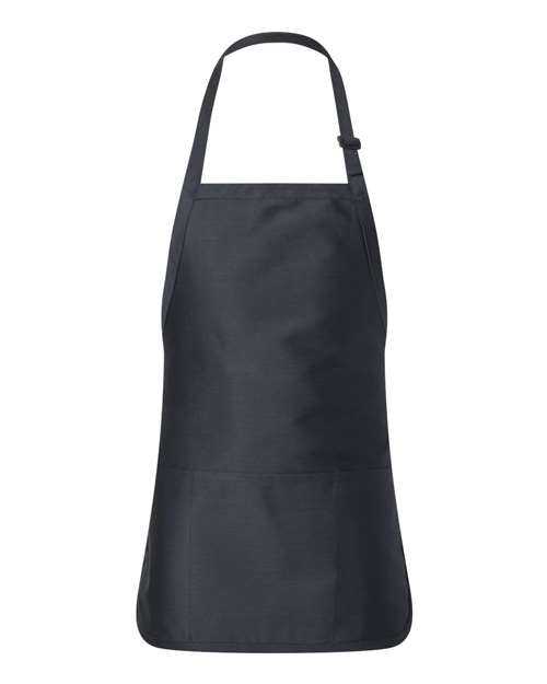 Q-Tees Q4250 Full-Length Apron with Pouch Pocket - Navy - HIT a Double