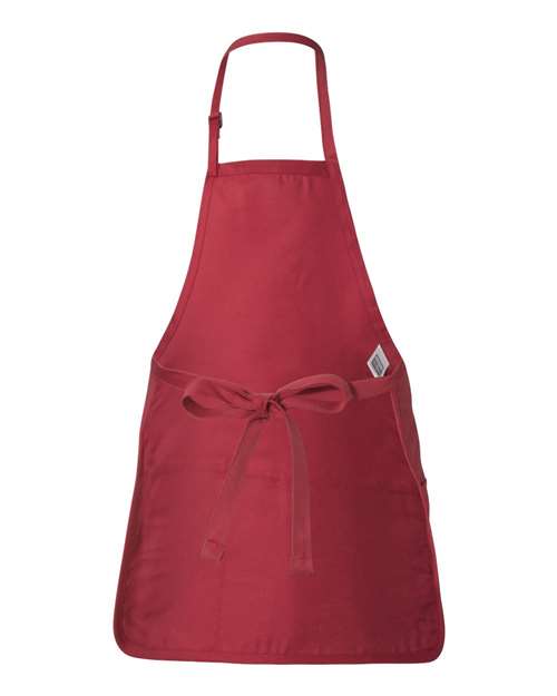 Q-Tees Q4250 Full-Length Apron with Pouch Pocket - Red - HIT a Double