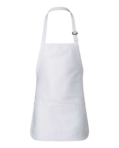 Q-Tees Q4250 Full-Length Apron with Pouch Pocket - White - HIT a Double