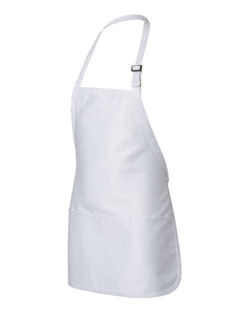 Q-Tees Q4250 Full-Length Apron with Pouch Pocket - White - HIT a Double