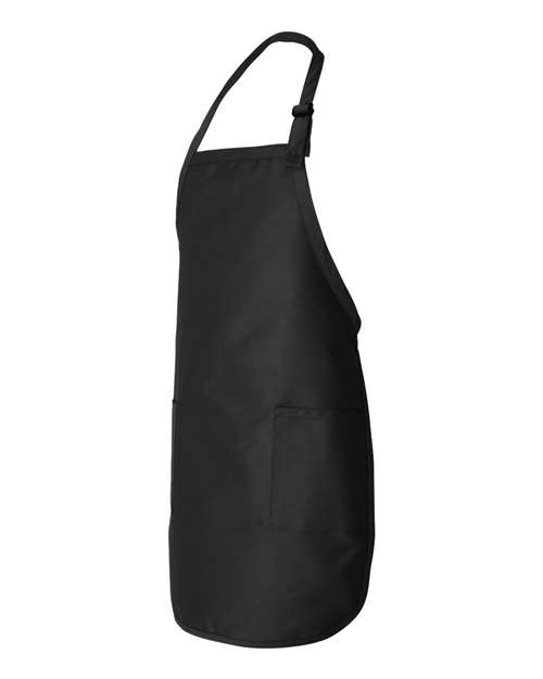 Q-Tees Q4350 Full-Length Apron with Pockets - Black - HIT a Double
