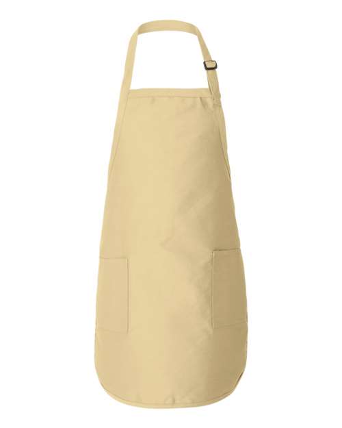 Q-Tees Q4350 Full-Length Apron with Pockets - Natural - HIT a Double