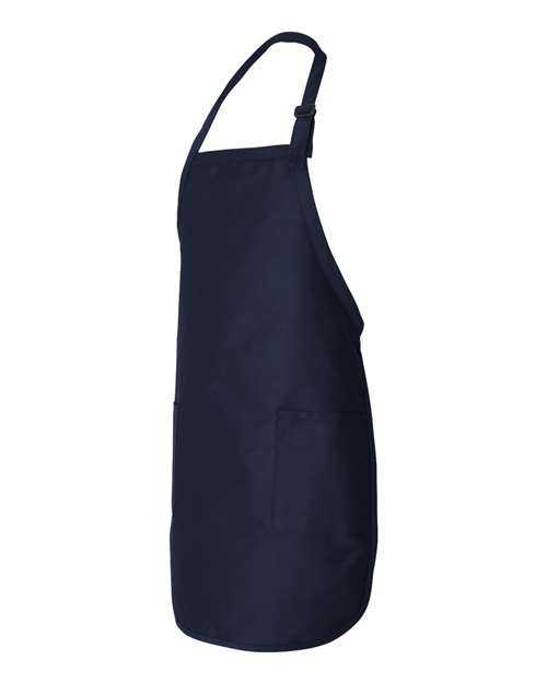 Q-Tees Q4350 Full-Length Apron with Pockets - Navy - HIT a Double