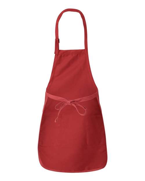 Q-Tees Q4350 Full-Length Apron with Pockets - Red - HIT a Double