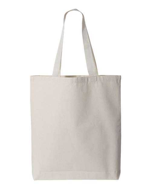Q-Tees Q4400 11L Canvas Tote with Contrast-Color Handles - Natural Natural - HIT a Double