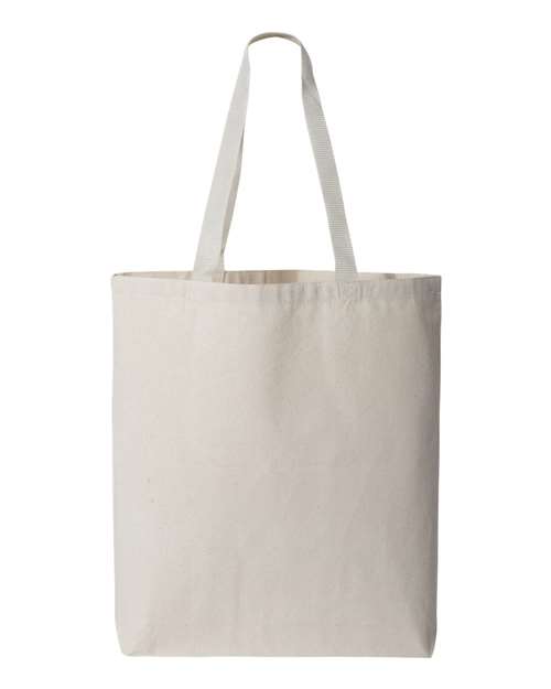 Q-Tees Q4400 11L Canvas Tote with Contrast-Color Handles - Natural Natural - HIT a Double