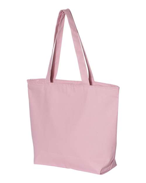 Q-Tees Q611 25L Zippered Tote - Light Pink - HIT a Double