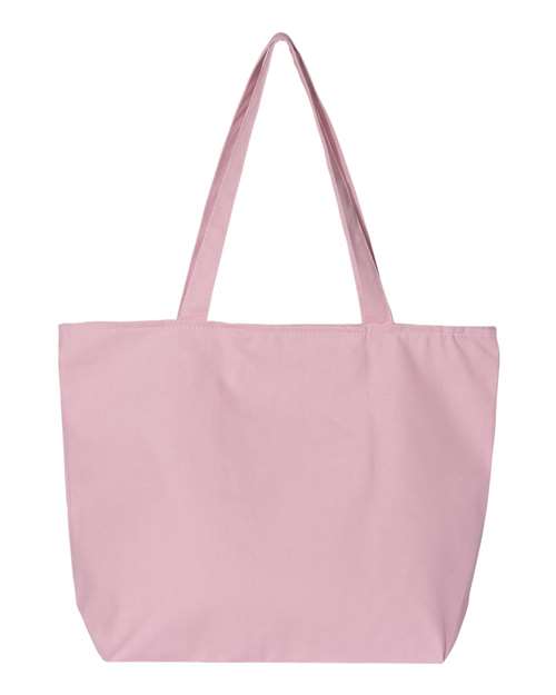 Q-Tees Q611 25L Zippered Tote - Light Pink - HIT a Double