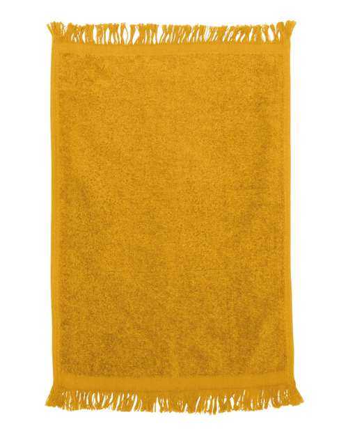 Q-Tees T100 Fringed Fingertip Towel - Gold - HIT a Double