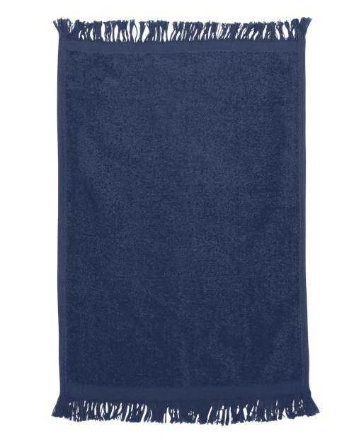 Q-Tees T100 Fringed Fingertip Towel - Navy - HIT a Double