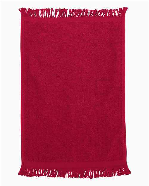Q-Tees T100 Fringed Fingertip Towel - Red - HIT a Double