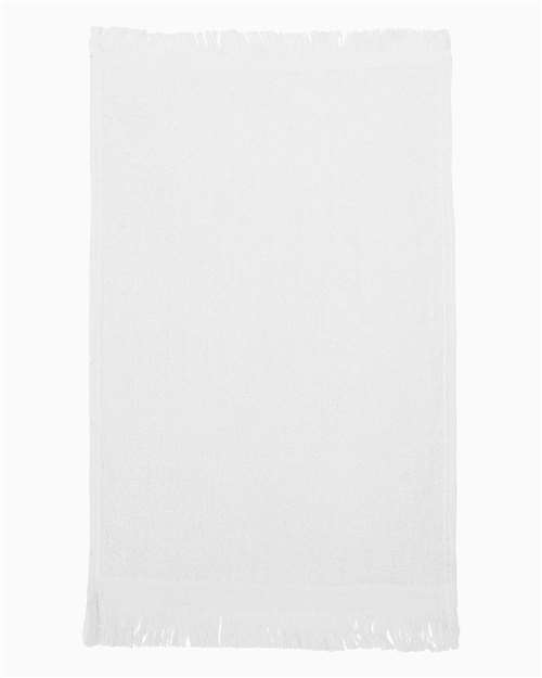 Q-Tees T100 Fringed Fingertip Towel - White - HIT a Double