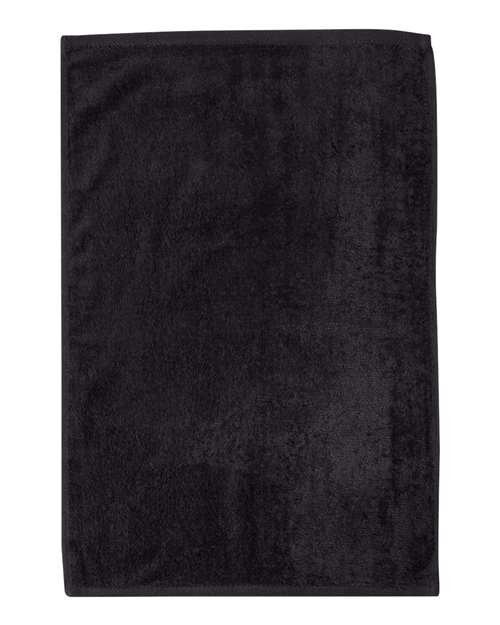 Q-Tees T300 Deluxe Hemmed Hand Towel - Black - HIT a Double