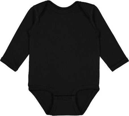 Rabbit Skins 4421 Infant Fine Jersey Long Sleeve Bodysuit - Black - HIT a Double - 1