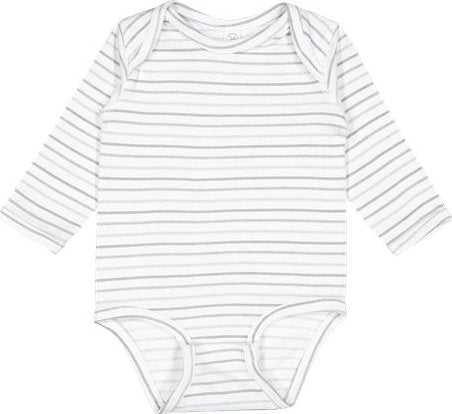Rabbit Skins 4421 Infant Fine Jersey Long Sleeve Bodysuit - Shadow Stripe - HIT a Double - 1