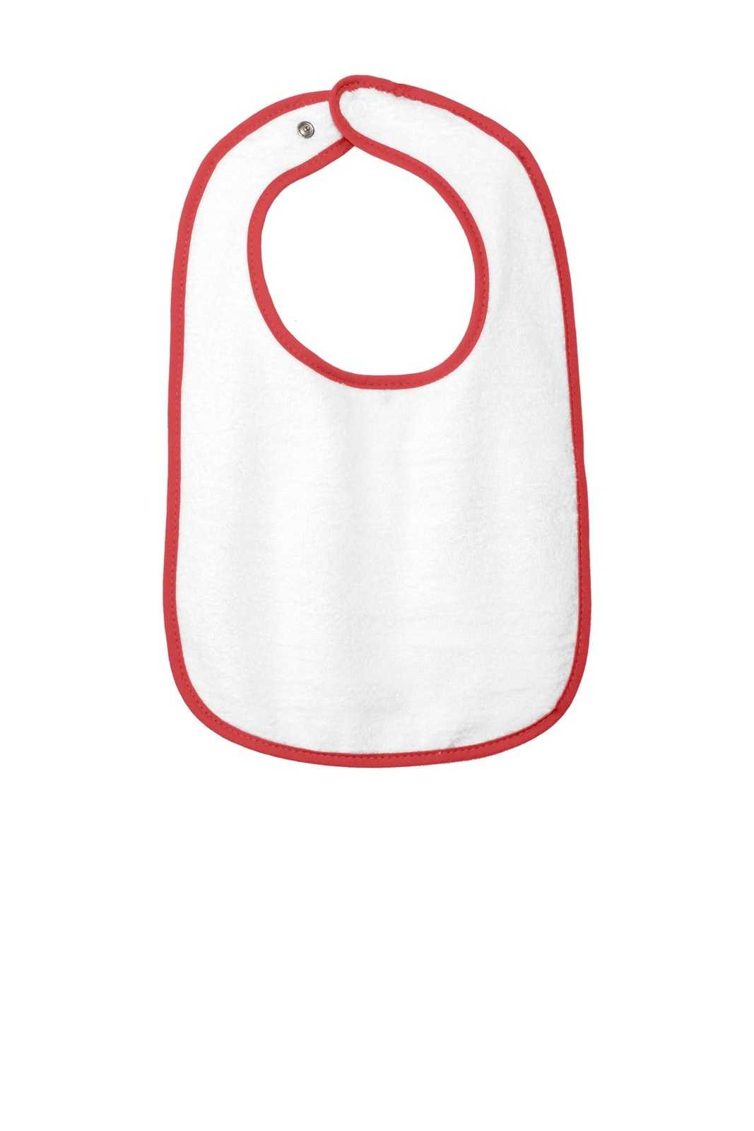 Rabbit Skins 1003 Infant Contrast Trim Terry Bib - Red - HIT a Double