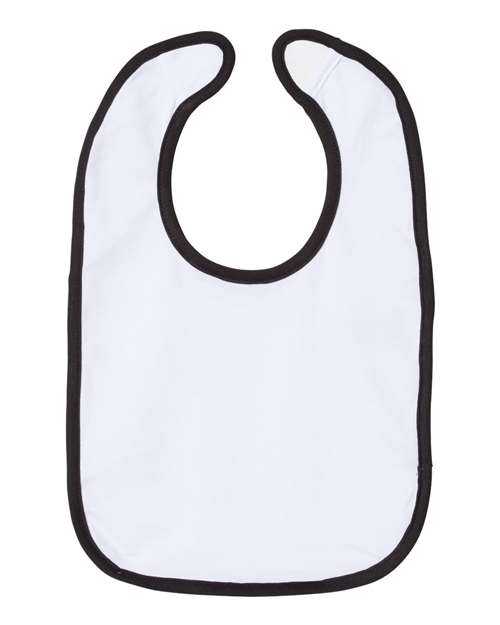 Rabbit Skins 1004 Infant Contrast Trim Premium Jersey Bib - White Black - HIT a Double