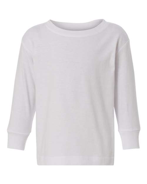 Rabbit Skins 3302 Toddler Long Sleeve Fine Jersey Tee - White - HIT a Double