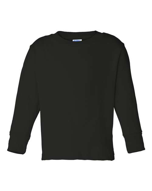 Rabbit Skins 3311 Toddler Long Sleeve Cotton Jersey Tee - Black - HIT a Double