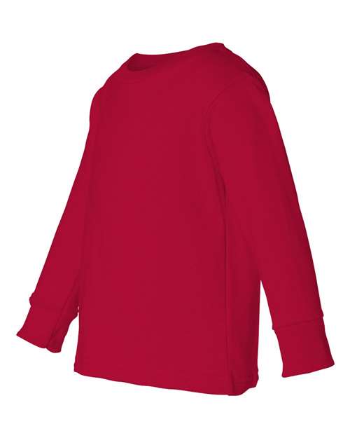 Rabbit Skins 3311 Toddler Long Sleeve Cotton Jersey Tee - Red - HIT a Double