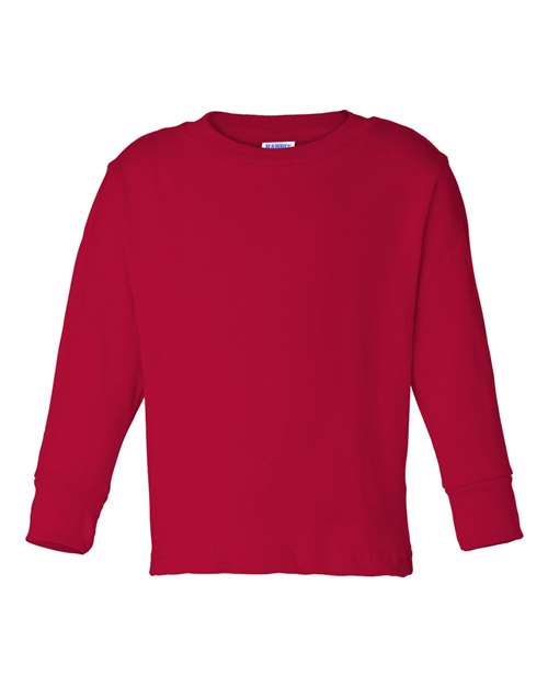 Rabbit Skins 3311 Toddler Long Sleeve Cotton Jersey Tee - Red - HIT a Double