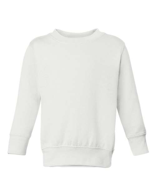 Rabbit Skins 3317 Toddler Fleece Crewneck Sweatshirt - White - HIT a Double