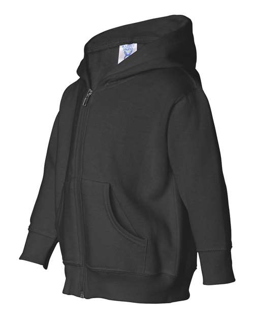 Rabbit Skins 3346 Toddler Full-Zip Fleece Hooded Sweatshirt - Black - HIT a Double