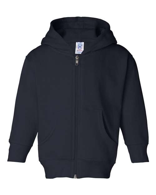 Rabbit Skins 3346 Toddler Full-Zip Fleece Hooded Sweatshirt - Navy - HIT a Double
