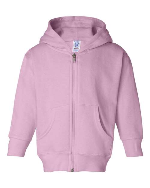 Rabbit Skins 3346 Toddler Full-Zip Fleece Hooded Sweatshirt - Pink - HIT a Double