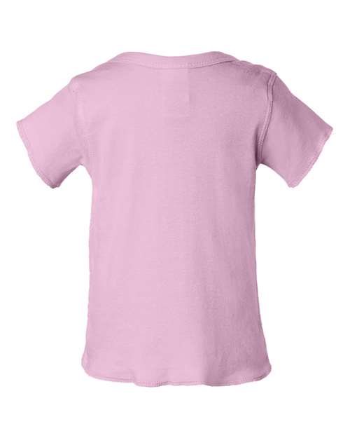 Rabbit Skins 3400 Infant Baby Rib Tee - Pink - HIT a Double