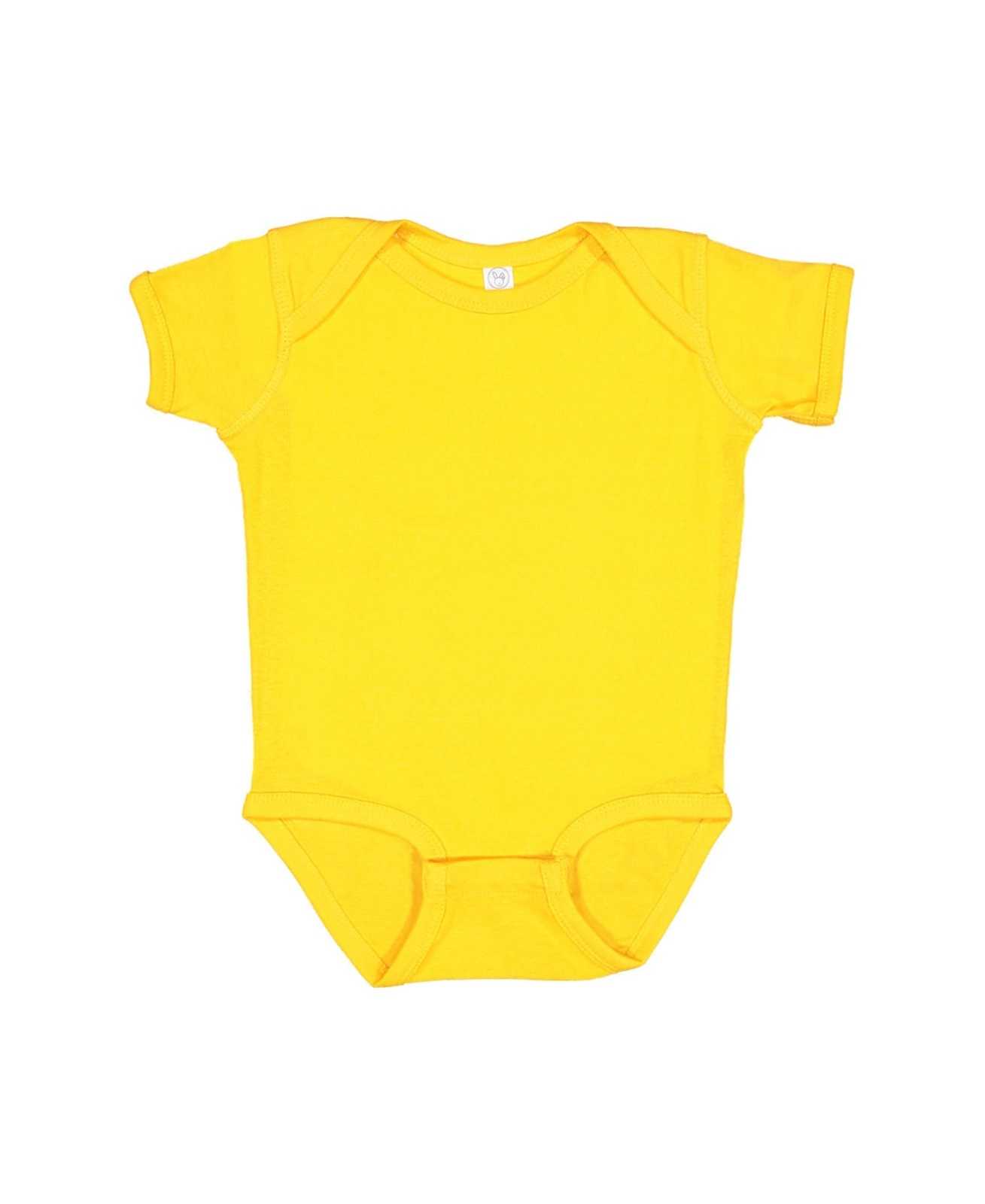 Rabbit Skins 4400 Infant Short Sleeve Baby Rib Bodysuit - Gold - HIT a Double