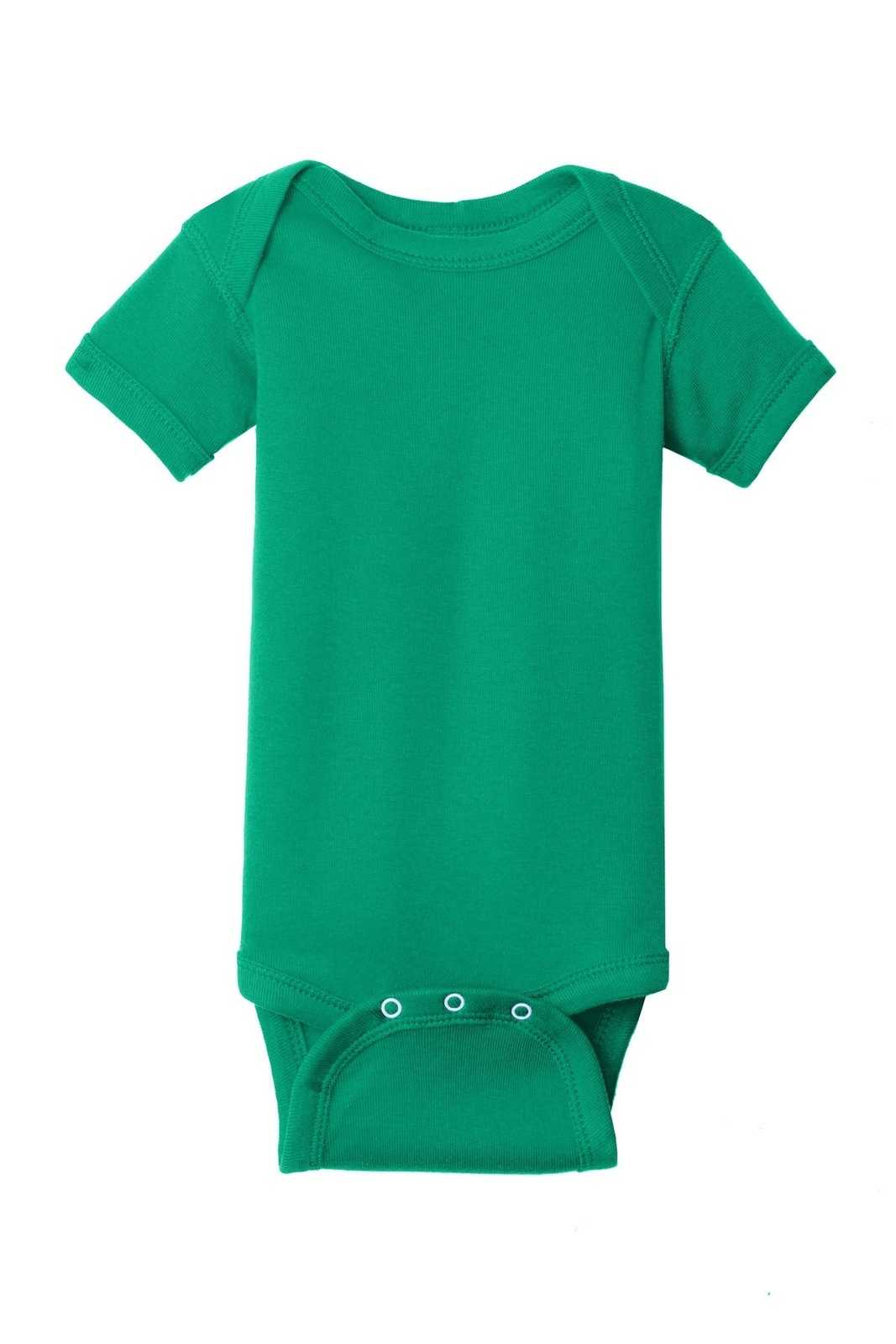 Rabbit Skins 4400 Infant Short Sleeve Baby Rib Bodysuit - Kelly - HIT a Double
