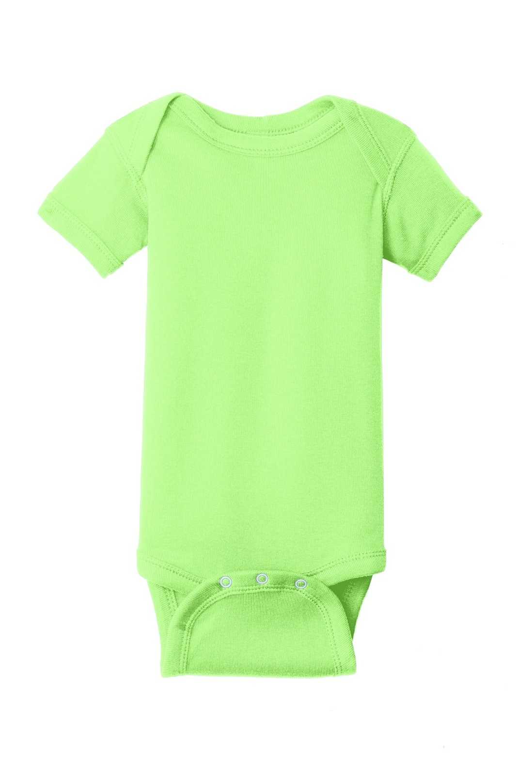 Rabbit Skins 4400 Infant Short Sleeve Baby Rib Bodysuit - Key Lime - HIT a Double