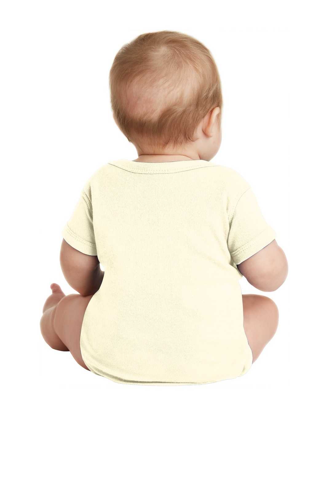 Rabbit Skins 4400 Infant Short Sleeve Baby Rib Bodysuit - Natural - HIT a Double