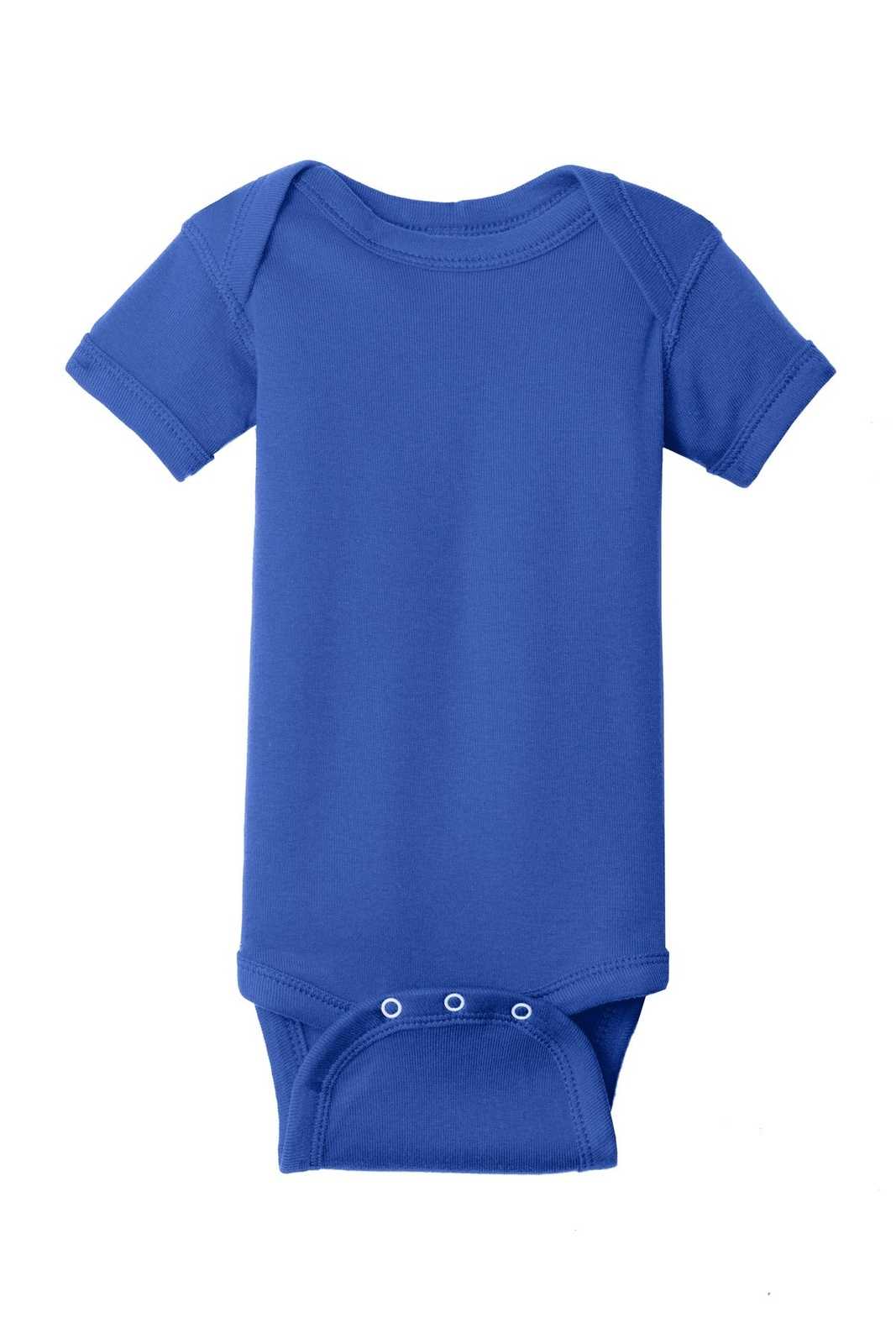 Rabbit Skins 4400 Infant Short Sleeve Baby Rib Bodysuit - Royal - HIT a Double