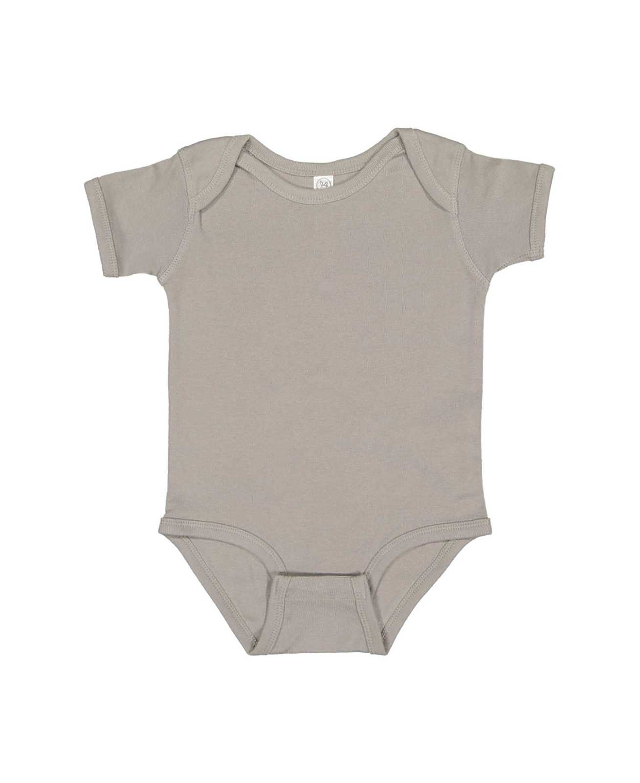 Rabbit Skins 4400 Infant Short Sleeve Baby Rib Bodysuit - Titanium - HIT a Double