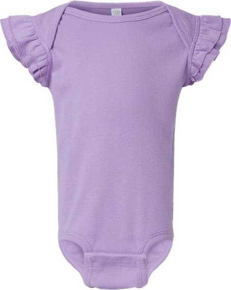 Rabbit Skins 4439 Infant Flutter Sleeve Baby Rib Bodysuit - Lavender&quot; - &quot;HIT a Double