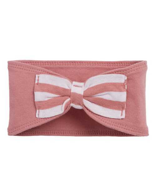 Rabbit Skins 4454 Infant Bow Tie Headband - Mauvelous Ballerina & Mauvelous Stripe - HIT a Double