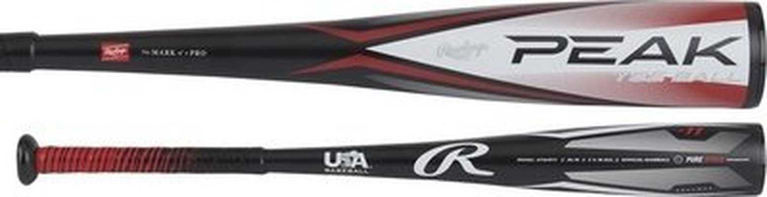 Rawlings 2024 Peak -11 2 5/8" USA Approved Big Barrel Tee Ball Bat - Black Red - HIT a Double - 1