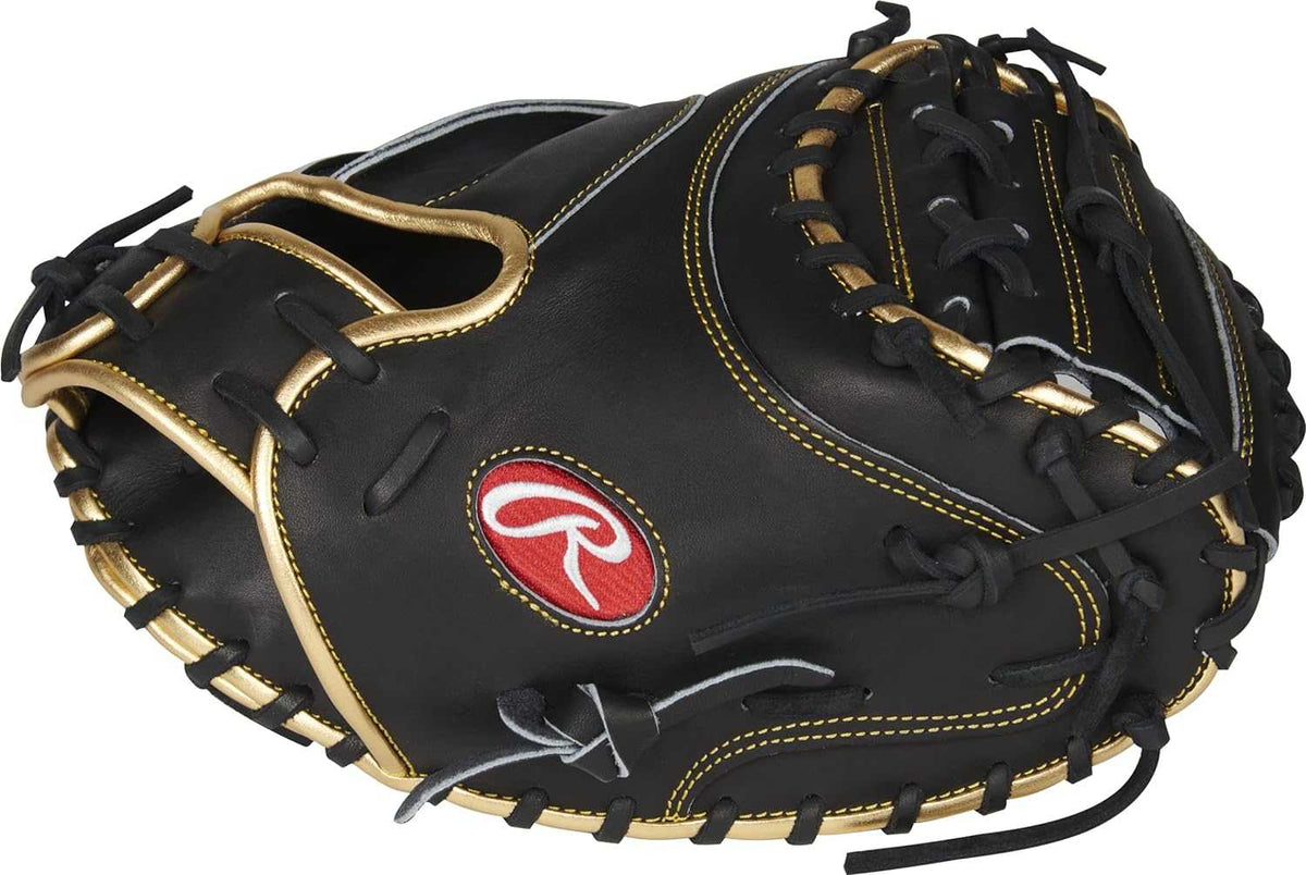 Rawlings Heart of The Hide PROGS24 33.5  Catcher&#39;s Mitt - Black Gold - HIT a Double